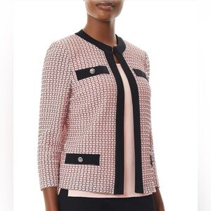 NWOT. Woman’s Ming Wang Texture Stitch Contrast Trim Knit Jacket. Size XS.